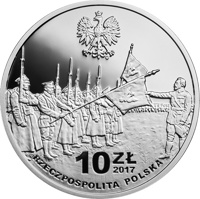 obverse of 10 Złotych - 100th Anniversary of the Polish National Committee (2017) coin with Y# 989 from Poland. Inscription: mw 10 ZŁ 2017 RZECZPOSPOLITA POLSKA