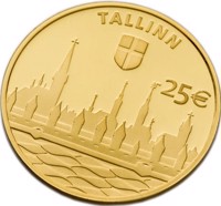 reverse of 25 Euro - Hanseatic Tallinn (2017) coin from Estonia. Inscription: TALLINN 25 €