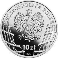 obverse of 10 Złotych - Henryk Glapiński “Klinga” (2017) coin with Y# 991 from Poland. Inscription: RZECZPOSPOLITA POLSKA mw 10 ZŁ 2017