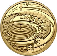 obverse of 100 Euro - World Natural Heritage – Caves of Slovak Karst (2017) coin from Slovakia. Inscription: 2017 SLOVENSKO