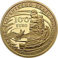 Slovakia coin 100 Euro - World Natural Heritage – Caves of Slovak Karst (2017) reverse reverse of 100 Euro - World Natural Heritage – Caves of Slovak Karst (2017) coin from Slovakia. Inscription: 100 EURO JASKYNE SLOVENSKÉHO KRASU SVETOVÉ PRÍRODNÉ DEDIČSTVO