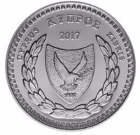 Cyprus coin 5 Euros - Republic of Cyprus - since 1960. - 100th anniversary of the death of Vasilis Michaelides (2017) obverse obverse of 5 Euros - Republic of Cyprus - since 1960. - 100th anniversary of the death of Vasilis Michaelides (2017) coin from Cyprus. Inscription: ΚΥΠΡΟΣ CYPRUS KIBRIS 2017 1960