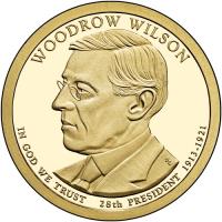 United States coin 1 Dollar - Woodrow Wilson (2013) obverse obverse of 1 Dollar - Woodrow Wilson (2013) coin with KM# 550 from United States.