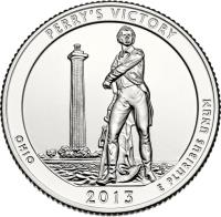 reverse of 1/4 Dollar - Perry's Victory - Washington Quarter (2013) coin with KM# 543 from United States. Inscription: PERRY'S VICTORY OHIO 2013 E PLURIBUS UNUM