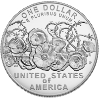 United States coin 1 Dollar - World War I Centennial (2018) reverse reverse of 1 Dollar - World War I Centennial (2018) coin from United States. Inscription: ONE DOLLAR E PLURIBUS UNUM UNITED STATES of AMERICA