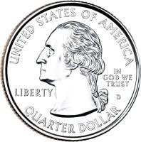 United States coin 1/4 Dollar - Great Smoky Mountains - Washington Quarter (2014) obverse obverse of 1/4 Dollar - Great Smoky Mountains - Washington Quarter (2014) coin with KM# 566 from United States. Inscription: UNITED STATES OF AMERICA LIBERTY IN GOD WE TRUST D QUARTER DOLLAR