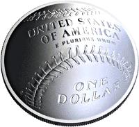 reverse of 1 Dollar - National Baseball Hall of Fame (2014) coin with KM# 577 from United States. Inscription: UNITED STATES OF AMERICA, E PLURIBUS UNUM, ONE DOLLAR