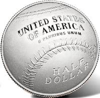 reverse of 1/2 Dollar - National Baseball Hall of Fame (2014) coin with KM# 576 from United States. Inscription: UNITED STATES OF AMERICA, E PLURIBUS UNUM, HALF DOLLAR