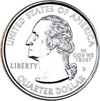 obverse of 1/4 Dollar - Everglades National Park, Florida - Washington Quarter (2014) coin with KM# 570 from United States. Inscription: UNITED STATES OF AMERICA IN GOD WE TRUST LIBERTY QUARTER DOLLAR D