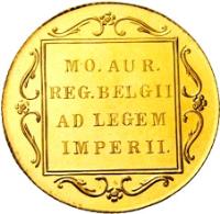 reverse of 1 Ducat - Beatrix - Gold Bullion (1960 - 1985) coin with KM# 190.1 from Netherlands. Inscription: MO. AUR. REG. BELGII AD LEGEM IMPERII.