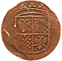 Dutch Republic coin 1 Duit (1681 - 1692) obverse obverse of 1 Duit (1681 - 1692) coin with KM# 35 from Dutch Republic.