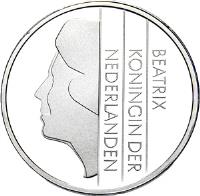 Netherlands coin 1 Gulden - Beatrix - Goodbye of the Guilder (2001) obverse obverse of 1 Gulden - Beatrix - Goodbye of the Guilder (2001) coin with KM# 205a from Netherlands. Inscription: BEATRIX KONINGIN DER NEDERLANDEN