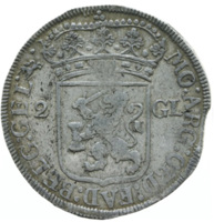 Dutch Republic coin 2 Gulden (1694) obverse obverse of 2 Gulden (1694) coin with KM# 66 from Dutch Republic. Inscription: MO ARG ORD FA(A)D BELG GEL (Z)