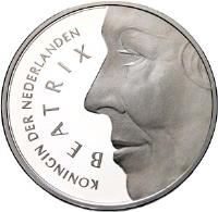 Netherlands coin 50 Gulden - Beatrix - Wedding (1991) obverse obverse of 50 Gulden - Beatrix - Wedding (1991) coin with KM# 215 from Netherlands. Inscription: 1966 BEATRIX CLAUS 50 G 1991