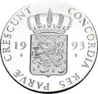 obverse of 1 Ducat - Beatrix - Utrecht - Silver Bullion (1989 - 1993) coin with KM# 213 from Netherlands.