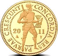 Netherlands coin 2 Golden Ducat - Beatrix - Gold Bullion (1988 - 2015) obverse obverse of 2 Golden Ducat - Beatrix - Gold Bullion (1988 - 2015) coin with KM# 211 from Netherlands. Inscription: CONCORDIA RES PARVAE CRESCUNT