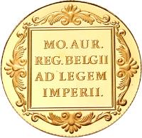 reverse of 1 Golden Ducat - Beatrix - Gold Bullion (1986 - 2015) coin with KM# 190.2 from Netherlands. Inscription: MO. AUR. REG. BELGII AD LEGEM IMPERII.