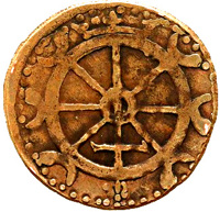 Dutch Republic coin 1 Oord (1573) reverse reverse of 1 Oord (1573) coin from Dutch Republic.