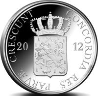 obverse of 1 Ducat - Beatrix - Friesland - Silver Bullion (2012) coin with KM# 312 from Netherlands. Inscription: CONCORDIA RES PARVÆ CRESCUNT 2012