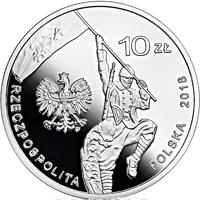 Poland coin 10 Złotych - 100th Anniversary of the Military Effort of Polish Americans (2018) obverse obverse of 10 Złotych - 100th Anniversary of the Military Effort of Polish Americans (2018) coin from Poland. Inscription: 10 ZŁ mw RZECZPOSPOLITA POLSKA 2018