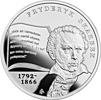 Poland coin 10 Złotych - Fryderyk Skarbek (2018) reverse reverse of 10 Złotych - Fryderyk Skarbek (2018) coin from Poland. Inscription: FRYDERYK SKARBEK