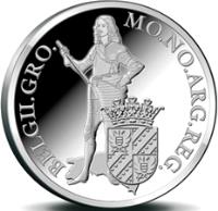 Netherlands coin 1 Ducat - Beatrix - Groningen - Silver Bullion (2013) reverse reverse of 1 Ducat - Beatrix - Groningen - Silver Bullion (2013) coin with KM# 343 from Netherlands. Inscription: MO.NO.ARG.REG. BELGII.FRI.