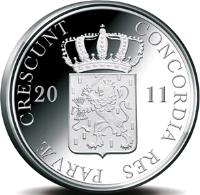Netherlands coin 1 Ducat - Beatrix - North Holland - Silver Bullion (2011) obverse obverse of 1 Ducat - Beatrix - North Holland - Silver Bullion (2011) coin with KM# 306 from Netherlands. Inscription: CONCORDIA RES PARVÆ CRESCUNT 2011
