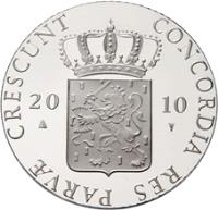 Netherlands coin 1 Ducat - Beatrix - Holland - Silver Bullion (2010) obverse obverse of 1 Ducat - Beatrix - Holland - Silver Bullion (2010) coin with KM# 285 from Netherlands. Inscription: CRESCUNT CONCORDIA RES PARVAE 2010