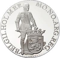 Netherlands coin 1 Ducat - Beatrix - Holland - Silver Bullion (2010) reverse reverse of 1 Ducat - Beatrix - Holland - Silver Bullion (2010) coin with KM# 285 from Netherlands. Inscription: BELGII. HOL MER MO.NO.ARG.REG.