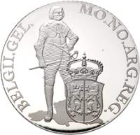 Netherlands coin 1 Ducat - Beatrix - Gelderland - Silver Bullion (2010) reverse reverse of 1 Ducat - Beatrix - Gelderland - Silver Bullion (2010) coin with KM# 286 from Netherlands. Inscription: BELGII.GEL. MO.NO.ARG.REG.