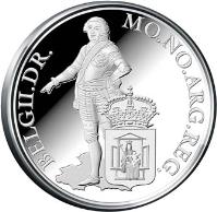 Netherlands coin 1 Ducat - Willem-Alexander - Drenthe - Silver Bullion (2014) obverse obverse of 1 Ducat - Willem-Alexander - Drenthe - Silver Bullion (2014) coin from Netherlands. Inscription: MO. NO. ARG. REG. BELGII. DR.