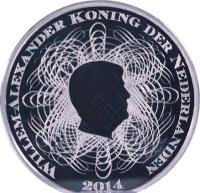 obverse of 5 Euro - Willem-Alexander - 200th anniversary of The Dutch Bank (2014) coin with KM# 353 from Netherlands. Inscription: WILLEM-ALEXANDER KONING DER NEDERLANDEN 2014