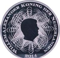 Netherlands coin 5 Euro - Willem-Alexander - 200th anniversary of The Dutch Bank (2014) obverse obverse of 5 Euro - Willem-Alexander - 200th anniversary of The Dutch Bank (2014) coin with KM# 353 from Netherlands. Inscription: WILLEM-ALEXANDER KONING DER NEDERLANDEN 2014