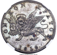 Ionian Islands coin 1 Obol - George III (1819) obverse obverse of 1 Obol - George III (1819) coin with KM# Pn4 from Ionian Islands. Inscription: ΙΟΝΙΚΟΝ ΚΡΑΤΟΣ 1819.