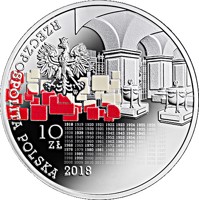 Poland coin 10 Złotych - We Poles, proud and free: 1918-2018 (2018) obverse obverse of 10 Złotych - We Poles, proud and free: 1918-2018 (2018) coin from Poland. Inscription: RZECZPOSPOLITA POLSKA mw 10 ZŁ 2018