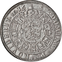 reverse of 1 Speciedaler - Frederik III (1657 - 1661) coin with KM# 212 from Denmark. Inscription: DOMINVS P | ROVIDEBIT . HK 16 | 57