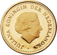 obverse of 50 Gulden - Juliana - 75th Anniversary of the Royal Convenant (1979) coin with KM# 23 from Netherlands Antilles. Inscription: JULIANA KONINGIN DER NEDERLANDEN ·