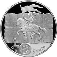 obverse of 5 Euro - Curonian kings (2018) coin from Latvia. Inscription: 2018 5 EURO