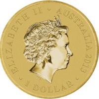 Australia coin 1 Dollar - Elizabeth II - Echidna - 4'th Portrait (2013) obverse obverse of 1 Dollar - Elizabeth II - Echidna - 4'th Portrait (2013) coin with KM# 1913 from Australia. Inscription: ELIZABETH II · AUSTRALIA 2013 IRB · 1 DOLLAR ·
