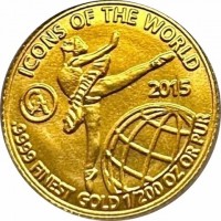 ICONS OF THE WORLD 2015.9999 FINE GOLD 1/200 OZ.