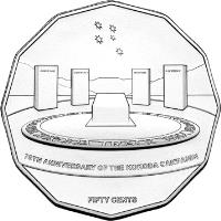 reverse of 50 Cents - Elizabeth II - 70th Anniversary of the Kokoda Trail - 4'th Portrait (2012) coin with KM# 1855 from Australia. Inscription: 70TH ANNIVERSARY OF THE KOKODA CAMPAIGN FIFTY CENTS