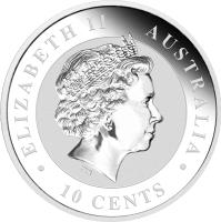 obverse of 10 Cents - Elizabeth II - Koala Silver Bullion; 4'th Portrait (2014) coin from Australia.