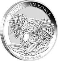 Australia coin 10 Cents - Elizabeth II - Koala Silver Bullion; 4'th Portrait (2014) reverse reverse of 10 Cents - Elizabeth II - Koala Silver Bullion; 4'th Portrait (2014) coin from Australia.