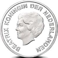 obverse of 5 Florin - Beatrix - 2012 Olympic Games (2012) coin with KM# 45 from Aruba. Inscription: BEATRIX KONINGIN DER NEDERLANDEN