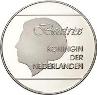 Aruba coin 50 Florin - Beatrix - 10th Anniversary of Independence (1996) obverse obverse of 50 Florin - Beatrix - 10th Anniversary of Independence (1996) coin with KM# 16 from Aruba. Inscription: Beatrix KONINGIN DER NEDERLANDEN