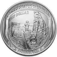 United States coin ½ Dollar - Apollo 11 50th Anniversary (2019) reverse reverse of ½ Dollar - Apollo 11 50th Anniversary (2019) coin from United States. Inscription: UNITED STATES OF AMERICA HALF DOLLAR E PLURIBUS UNUMั