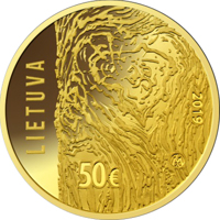 Lithuania coin 50 Euro - Movement for the Struggle for Freedom of Lithuania (2019) obverse obverse of 50 Euro - Movement for the Struggle for Freedom of Lithuania (2019) coin from Lithuania. Inscription: LIETUVA 2019 LMK 50€