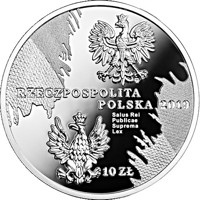 obverse of 10 Złotych - Legislative Sejm of 1919-1922 (2019) coin from Poland. Inscription: mw RZECZPOSPOLITA POLSKA 2019 Salus Rei Publicae Suprema Lex 10 ZŁ