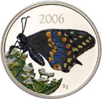 Canada coin 50 Cents - Elizabeth II - Short-tailed Swallowtail (2006) reverse reverse of 50 Cents - Elizabeth II - Short-tailed Swallowtail (2006) coin with KM# 649 from Canada. Inscription: 2006 ST