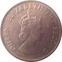 obverse of 1/12 Shilling - Elizabeth II - Battle of Hastings - 1'st Portrait (1966) coin with KM# 26 from Jersey. Inscription: QUEEN ELIZABETH THE SECOND